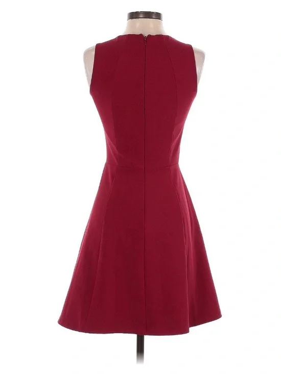 Madewell Sleeveless Fit-and-Flare Dress in Burgundy - Picture 3 of 4
